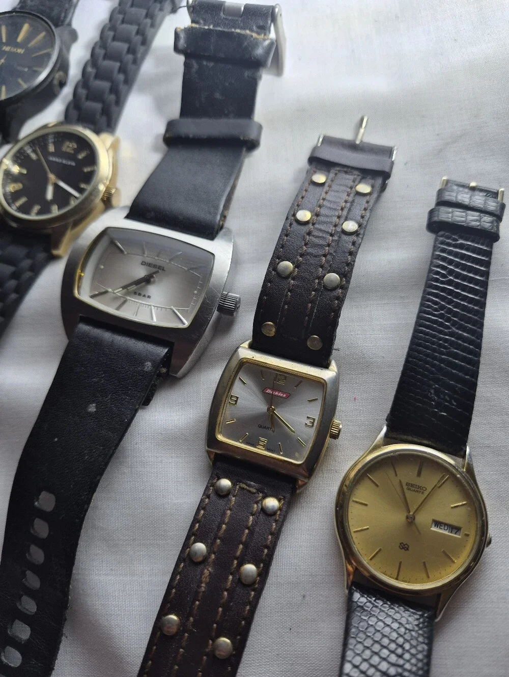Vintage & Modern Men's & Women's Watch Lot - Diesel Seiko Anne Klein 6pc